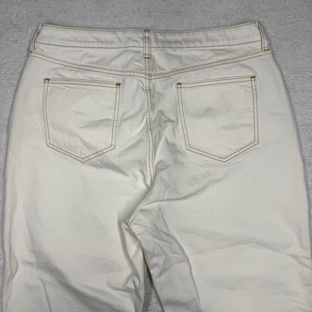Elizabeth and James High‎ Rise Vintage Straight White Denim Pants Women's 16